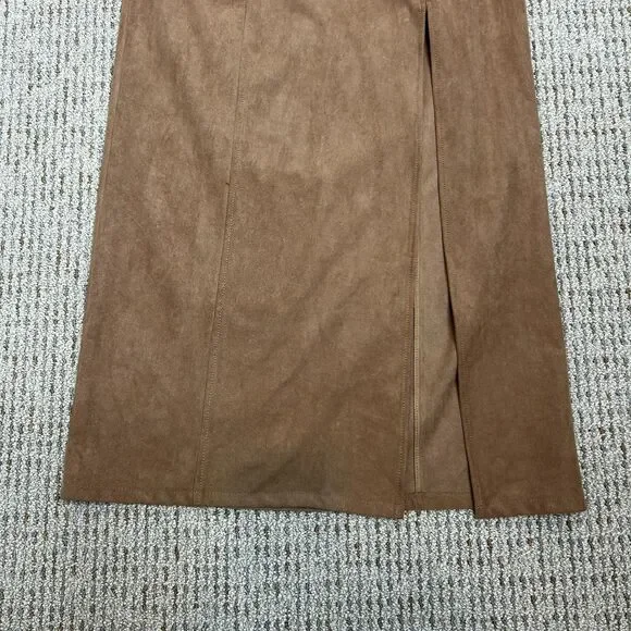 Anthropologie Faux Suede Pinafore Midi Skirt size 4 Overall Dress - Picture 7 of 11